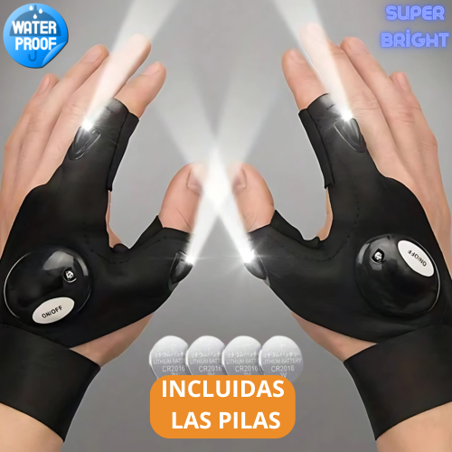 Guantes luminosos linterna LED